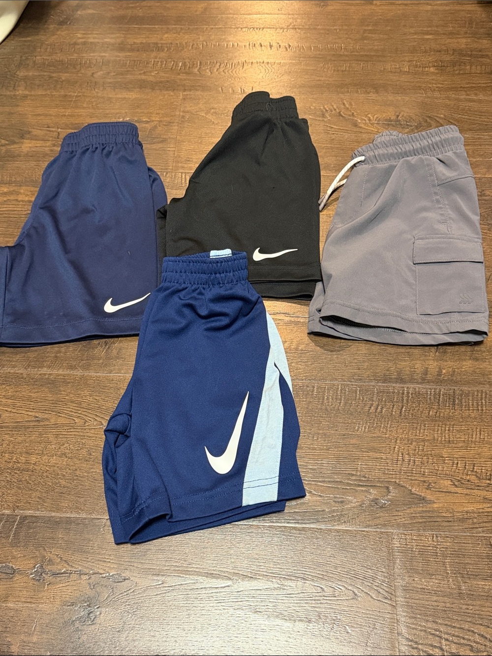 Nike Kids Athletic Shorts Bundle - Blue, Black, Gray